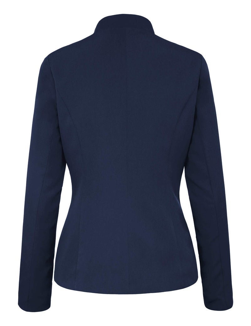 GRAPENT Women's Business Casual Buttons Pockets Open Front Blazer Suit Cardigan Outerwear Navy Blue Medium (Fits US 8-US 10) - Image 3